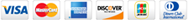 Credit card logos: Visa, Mastercard, American Express, Discover, JCB, and Diner's Club